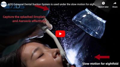 ADS Extraoral Dental Suction System is used under the slow motion for eightfold